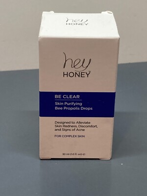 HEY HONEY Be Clear Skin Purifying Bee Propolis Drops 1oz / 30mL NIB