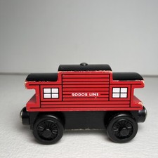 2003 Thomas  Friends Sodor Line Caboose Wooden Railway Red Train Car