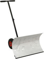 Manual Snow Shovel with Wheels Garden Lawn Plough Blade Thrower 74X46 Cm