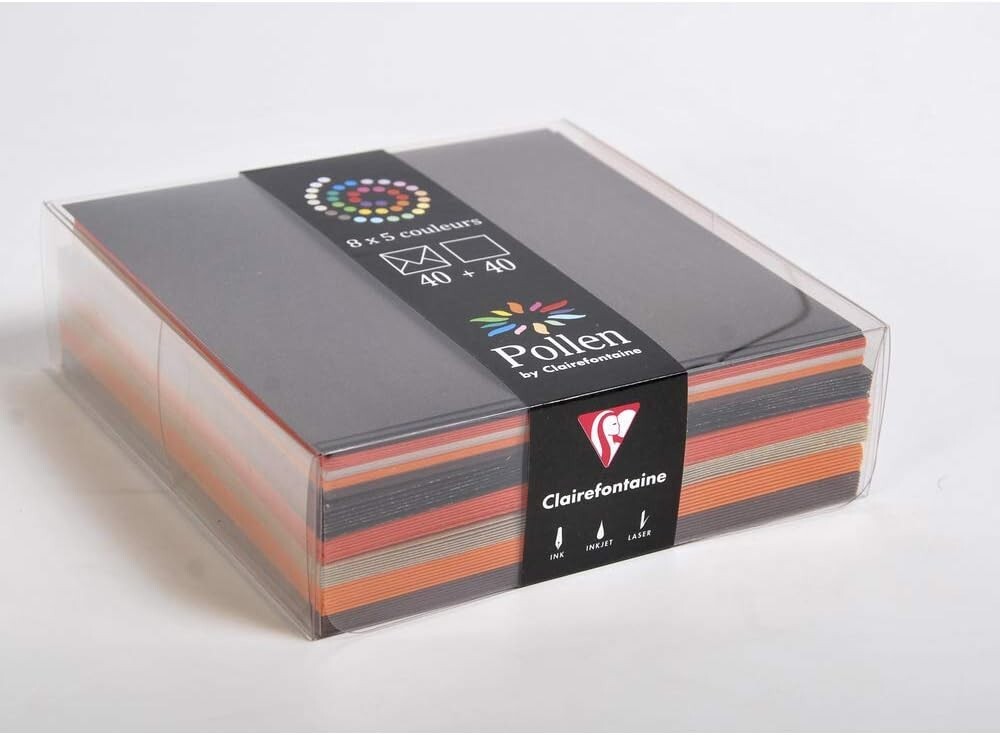 Coffret Clairefontaine Enveloppes Gommées | Finition Haut de Gamme 14x14 cm