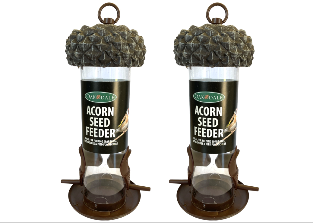 Oakdale Acorn Seed Bird Feeder - Twin pack deal