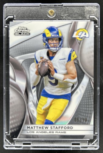 2025 Topps Chrome Black Matthew Stafford White Refractor #/10 Rams