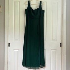 Birdy Grey Emerald Green Chiffon Square Neck Formal Gown Bridesmaid Dress 1X
