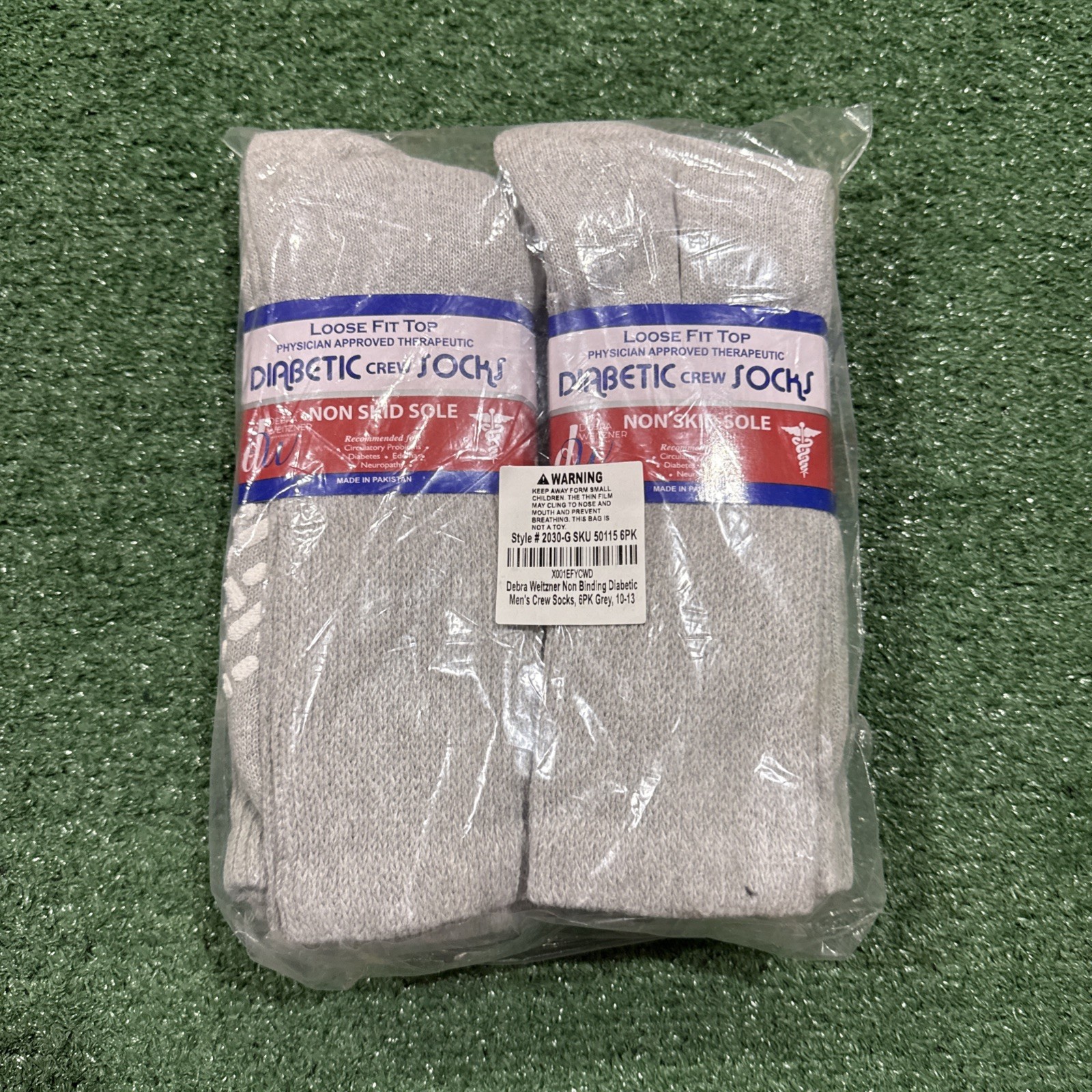 SAOLA Calze Debra Weitzner NON SKID SOLE Diabetic Crew confezione da 6 top larghi taglia 10 13