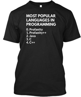 Most Popular Languages in Programming Tee T-Shirt Made the USA Size S to 5XL
