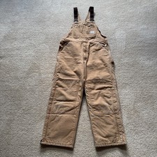 Vintage Carhartt Overall Mens 38 X 30 Duck Bib Insulated Quilt Lined Made In USA