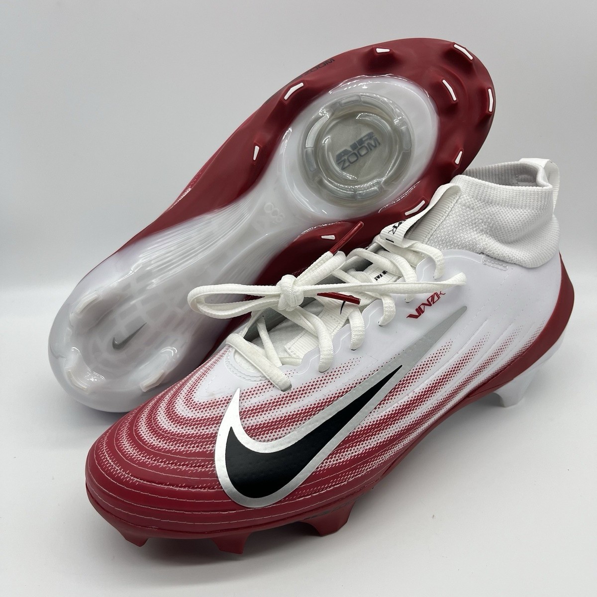 Nike Air Zoom Vapor 1 Football Cleats White Red Men display picture 3