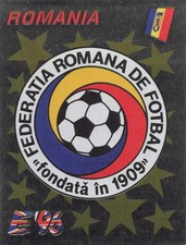 155 Romania badge - Panini UEFA EURO 1996 England BLACK BACK