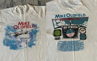 2 Sided Mike Oldfield World Tour Cotton T-Shirt Full Size BL2.1304