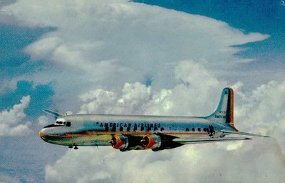 American Airlines Douglas DC-6 Flagship Vintage Propeller Aircraft Postcard