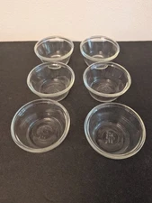 Set Of 6 Custard Cup 6oz Clear Glass 1034 - VGC