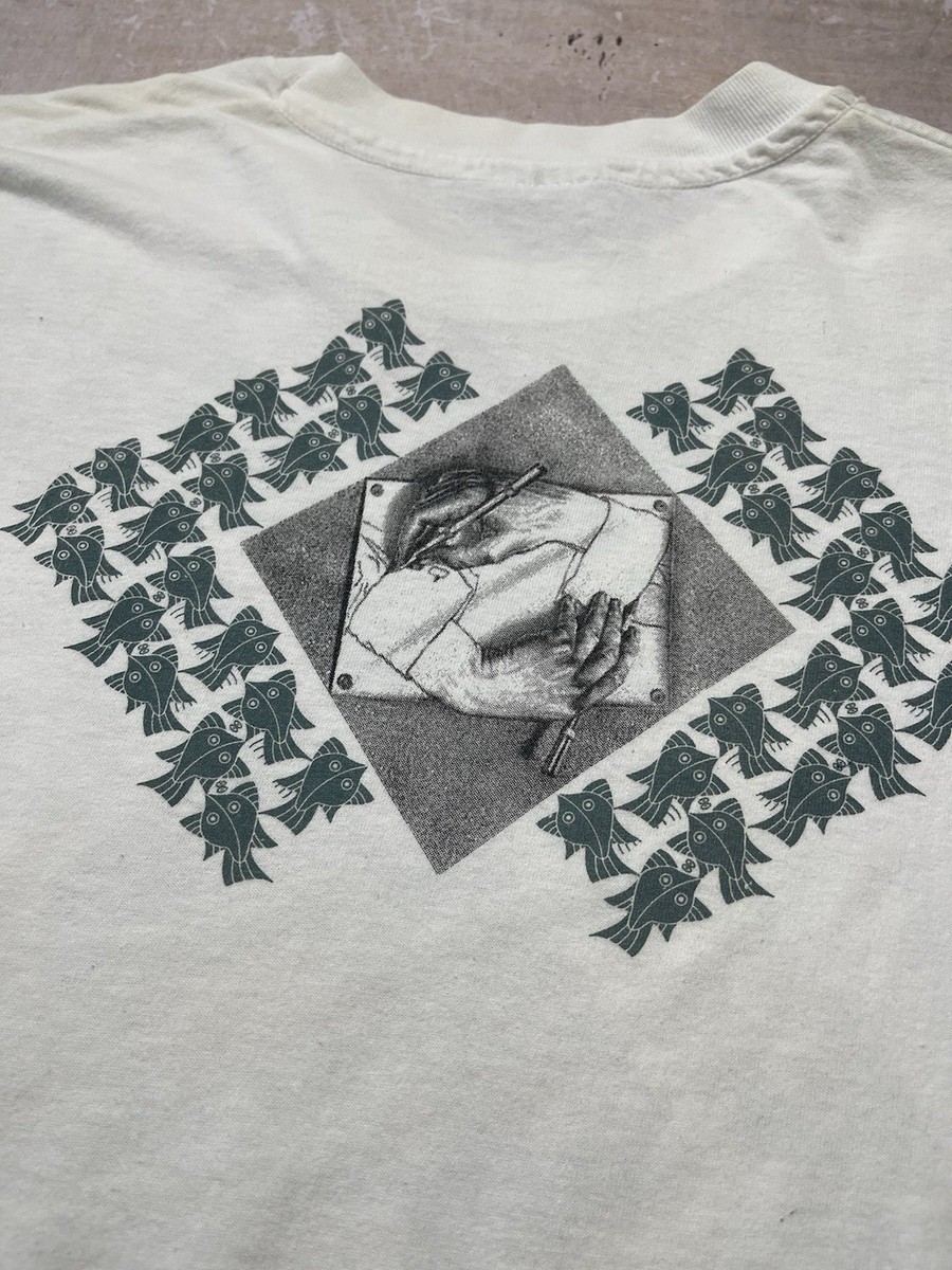 Vintage 90s MC Escher AOP Graphic Art Tee Single Stitch T-shirt