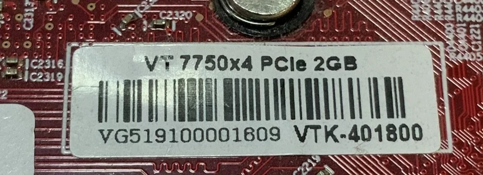 VisionTek VT 7750×4 PCle 2GB GDDR5 Graphics/Video Card (VTK-401800) "P6B" - Image 3 of 4