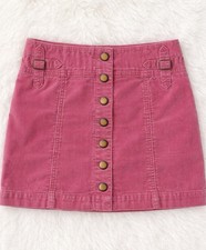 Y2K Gap Pink Corduroy Button Front A-Line Mini Skirt Size 2 Women