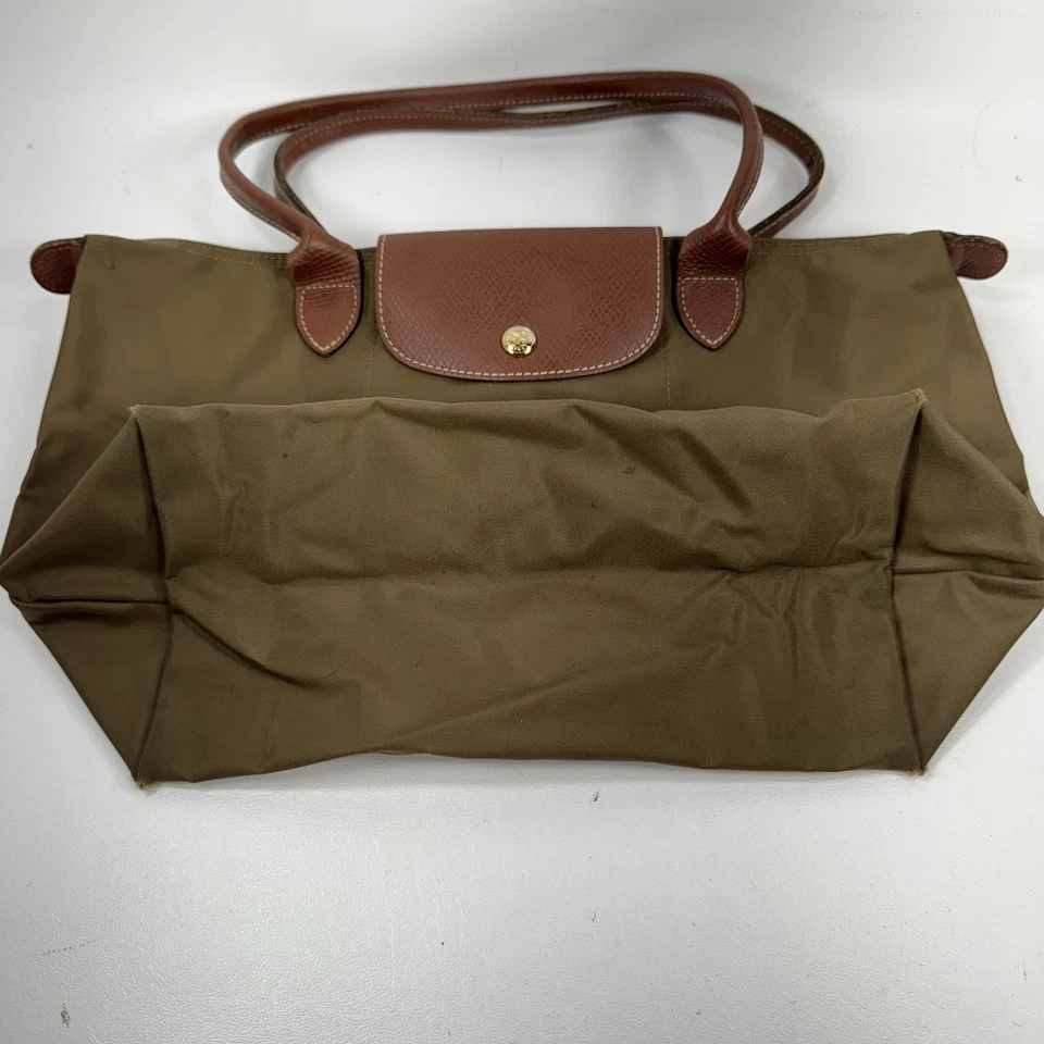 Longchamp Le Pliage Medium Khaki Green Folding Nylon Shoulder Bag Tote - Image 2 of 4