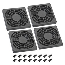 60mm Cooling Fan Filter with Screw, 4 Pack ABS Ventilator Grill Guard, Black
