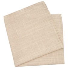 BELLUNO Warm Beige Pocket Square for Men, Cotton and Linen Blend