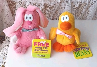 VTG/NWT DAN DEE STUFFED PLUSH SPRING BEANS HOPSTER & CHIPPER ECKERD EXCLUSIVES