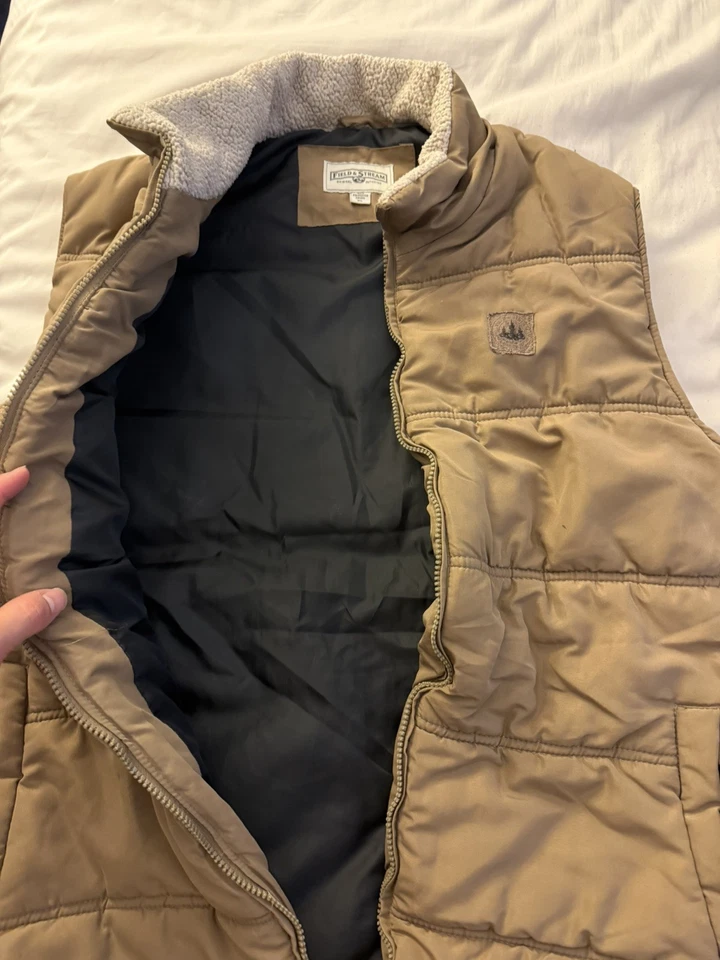 Field & Stream Men's Size XL Brown Zip-Up Puffer Vest | Winter Vest - Image 3 of 4