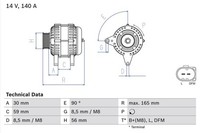 Generator Bosch 0 986 044 460 FüR Audi Skoda VW