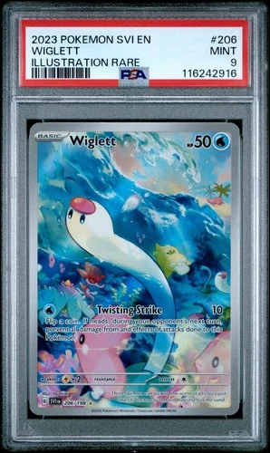2023 POKEMON SVI EN-SCARLET & VIOLET ILLUSTRATION RARE #206 WIGLETT PSA 9