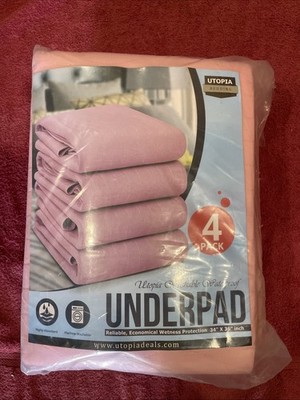 NEW Utopia Bedding Washable Underpads 34'' x 36'' (Pack of 4), Waterproof Reusable