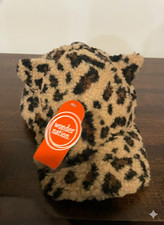 NWT Wonder Nation Girls Fuzzy Cheetah Animal Print Hat with Ears One Size