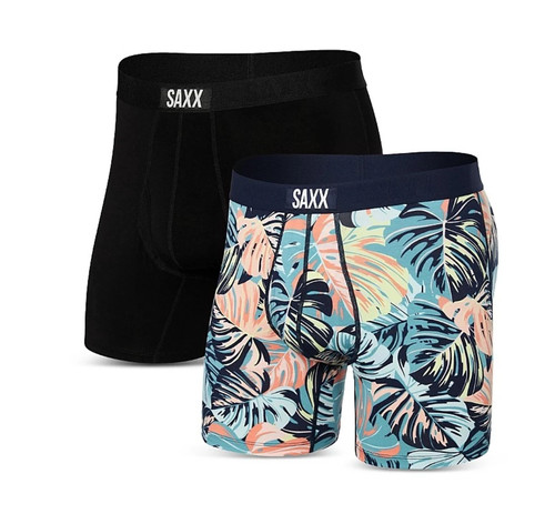 Saxx Men Relaxed Fit Boxer Briefs 2 Pack Multicolor Black Size Medium New