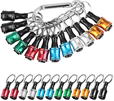 Linkstyle 12PCS 1/4 Inch Hex Shank Screwdriver Bits One Size, 6 Colors-12pcs 