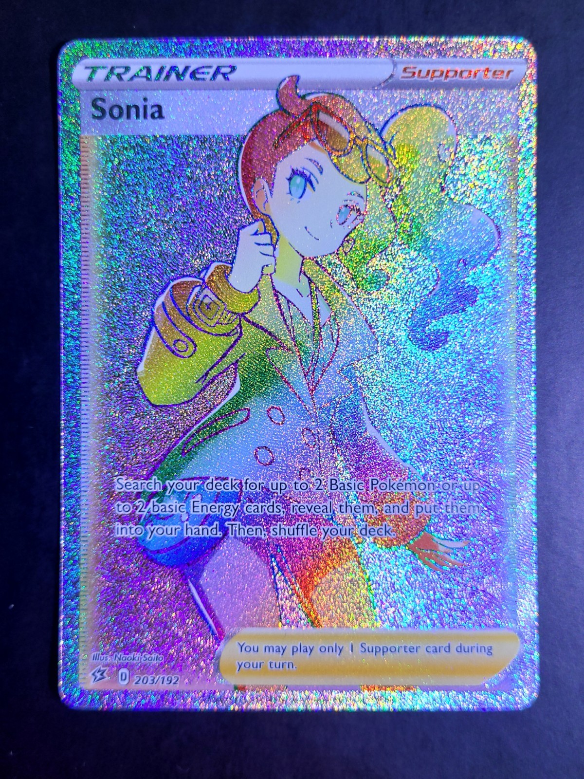 Sonia 203/192 Sword & Shield Rebel Clash - Full Art Trainer – Secret Rare - NM