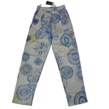 Giorgio Armani Floral Pants High Waist Pleated Pants Lbl 44 Bnwt
