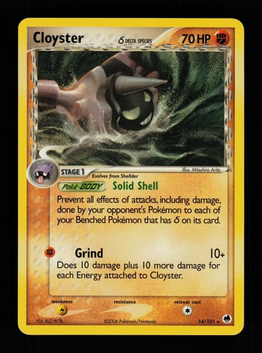 Cloyster 14/101 Rare Dragon Frontiers Pokemon Cards