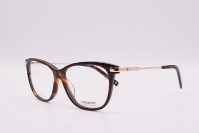 NEW POLAROID PLD D353 086 HAVANA GOLD GUNMETAL AUTHENTIC EYEGLASSES 53-13