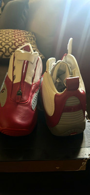 Reebok Answer 4 Men s Red/White Colorblock Low Top Basketball Zip Sneakers