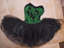 Glittered Black Kelly Green Ballet Costume Short Small adult Wolff Fording