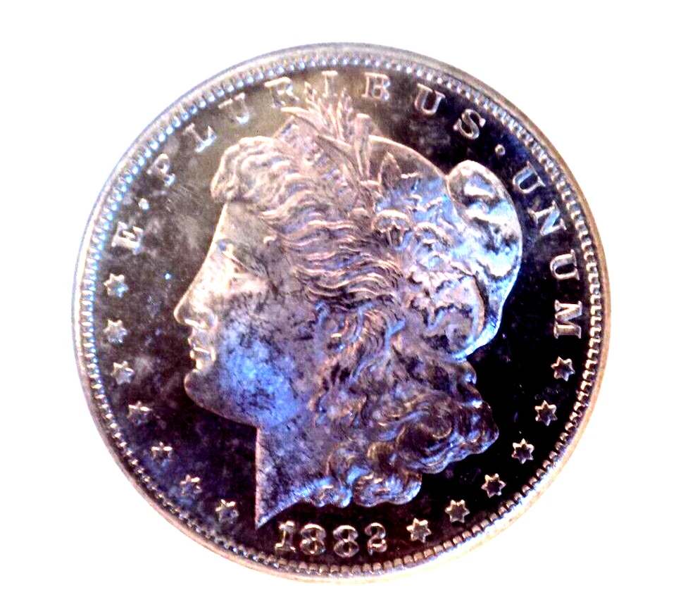 MORGAN SILVER DOLLAR 1882 S NGC MS 62 DMPL BLUE CHROME MONSTER CAMEO SHOCKING! - Image 3 of 4