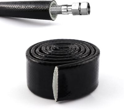 1/2''ID Black Silicone Insulation Heat Shield Sleeve 6.6Ft for 8AN Oil Fuel Lines