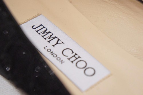 JIMMY CHOO ALINA SCARPE BASSE IN PIZZO NERO PUNTA 37/6,5 $595 - Foto 10 di 12