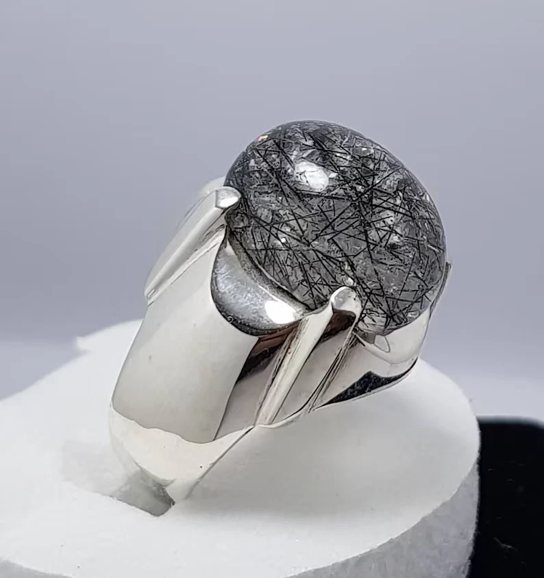 Anillo de piedra natural Dur Al Najaf anillo Dur e Najaf anillos chiítas piedra Najaf blanco  Foto 3 de 4