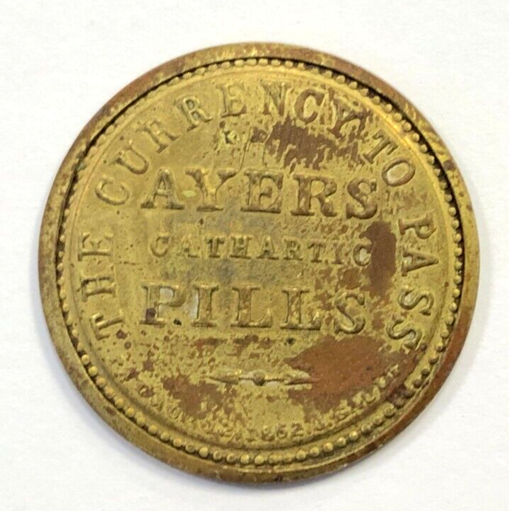 AYER S CATHARTIC PILLS Long Arrows 3 Cent Encased Postage Scott EP3 VF ayer-s-cathartic-pills-long-arrows-3-cent-encased-postage-scott-ep3-vf