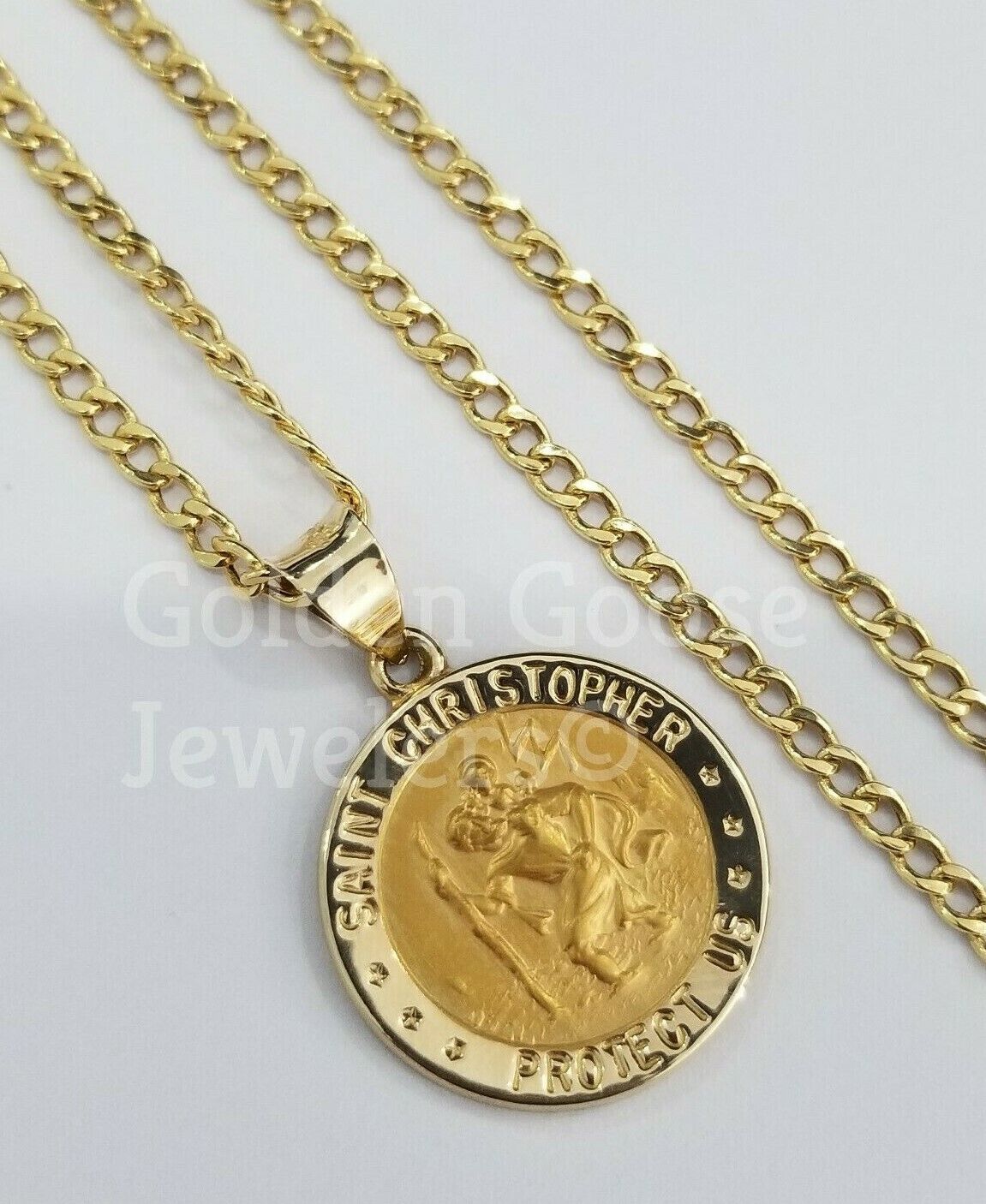 IBB 9ct Gold St Christopher Pendant Necklace, Gold at John Lewis & Partners