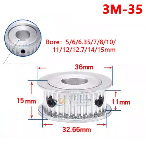 3M Timing Belt Pulley 12T-40T Synchronous Wheel Sprocket For 10mm Width Belt - Picture 20 of 29