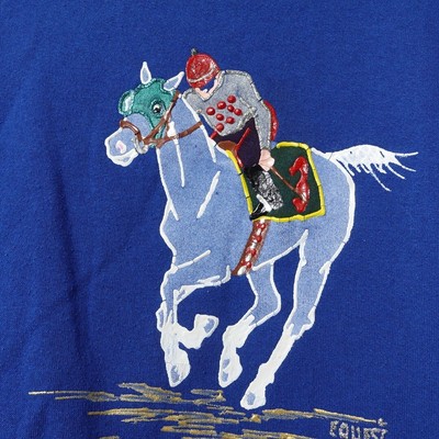 Vintage 80s Horse Jockey Racing Sweatshirt Mens SMALL FIT Raglan USA Made |  eBay