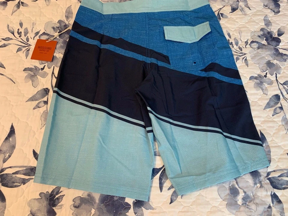 Nuevo MOSSIMO Hombre Talla 30 Natación GRIS-BLANCO Tabla Pantalones Cortos Usados en Excelente Condición *** Foto 3 de 3