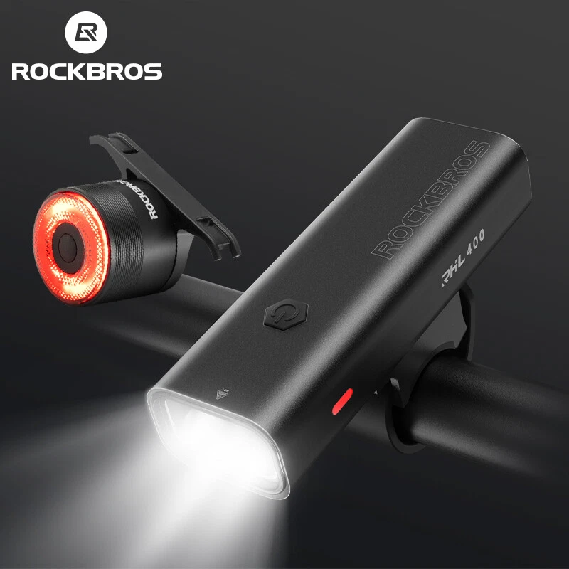 ROCKBROS Rechargeable Bicycle Headlight Tail Light Set Waterproof Bike Light Set