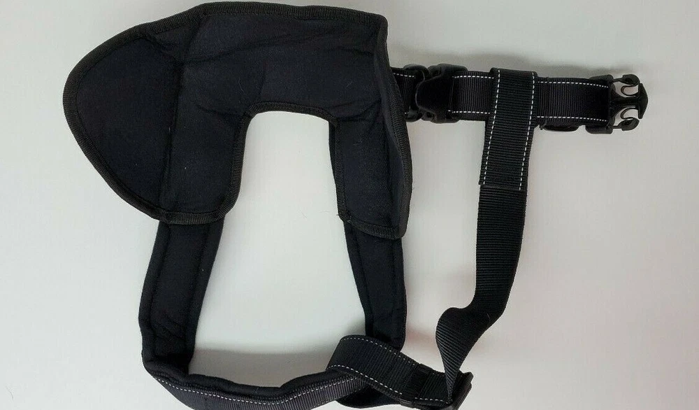 Dog Harness Black XL no pull handle Adjustable Reflective material sturdy safety