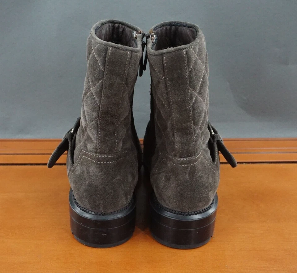 Aquatalia Leva Acolchado Para Mujer 7.5 Zapatos Gris Gamuza Pull On Cremallera Botín al Tobillo Foto 4 de 4