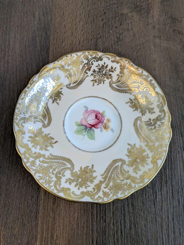 Vintage Paragon Teacup and Saucer Peach Pink Gold Filigree Cabbage Rose - Picture 6 of 10
