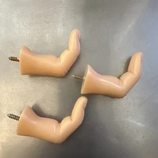 3 Vintage Novelty FINGER WALL HOOKS - Screw In - 1970s - Great for Keys & Hats!