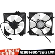 Left+Right Radiator Condenser Cooling Fan For 2001-05 Toyota RAV4 600460 610460